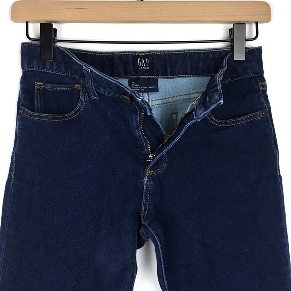 GAP Jeans Stretch Super Skinny Slim Denim Dark Wash Girls Size 12 Regular - Picture 3 of 12